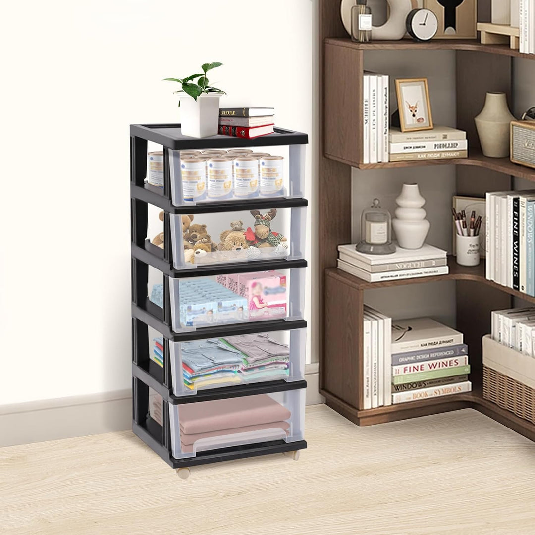 Weisser Schubladenschrank, Schubladenschrank 5 Schubladen, Büro Wohnzimmer Organisationstruhe, Kann
