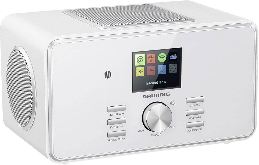 Grundig GIR1080 DTR 6000 X All-In-One“ Radio, White, Weiss Weiss Stereo mit Sub 2.1 / All-in-one Sin