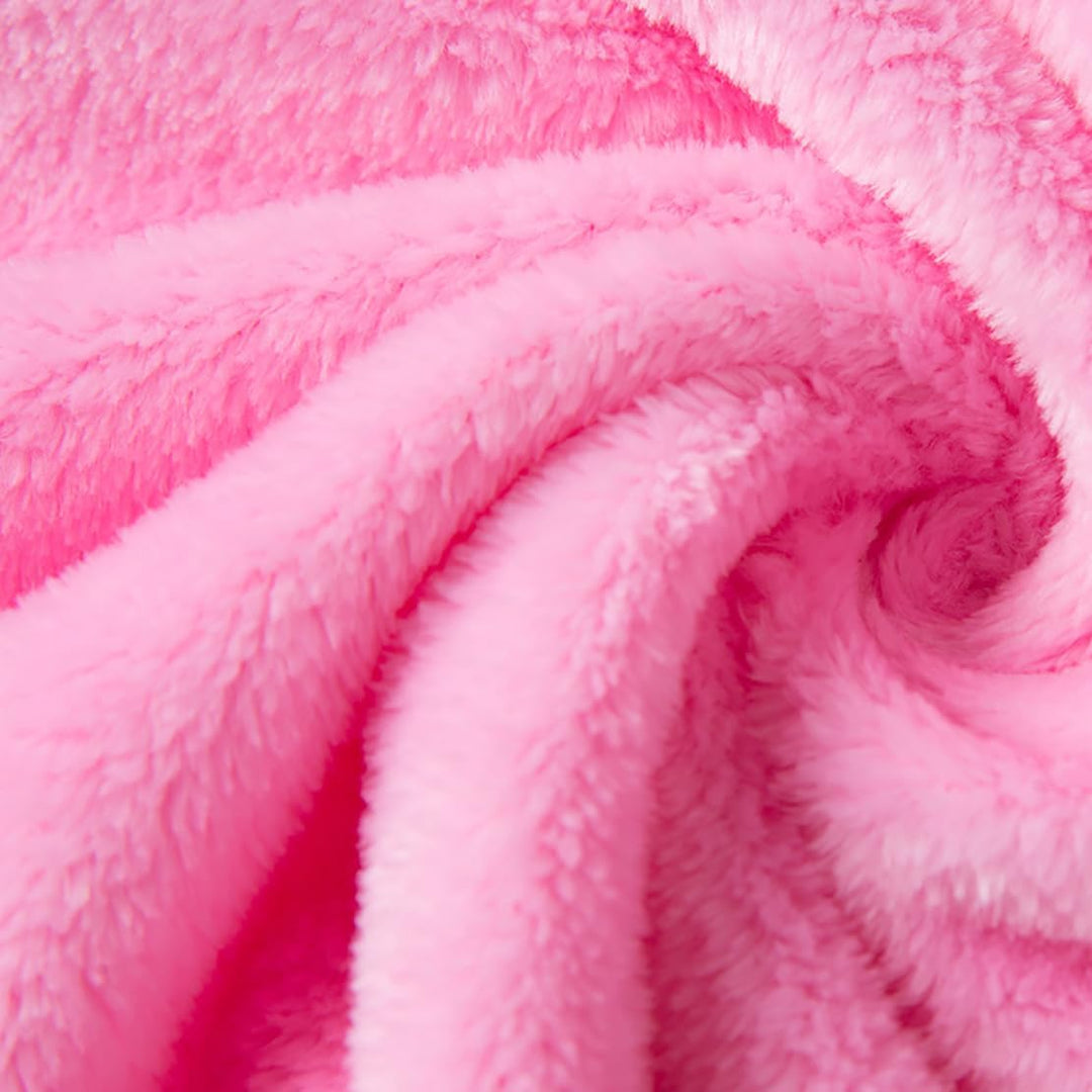 Bademantel für Mädchen, einfarbig, mit Kapuze, Flanell-Fleece-Bademantel für Jungen rose 5-6 Jahre,