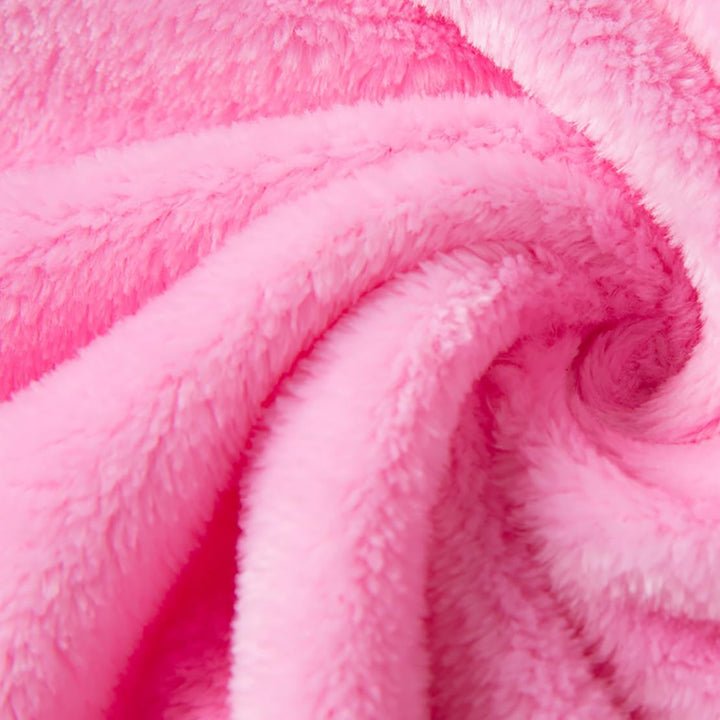Bademantel für Mädchen, einfarbig, mit Kapuze, Flanell-Fleece-Bademantel für Jungen rose 5-6 Jahre,