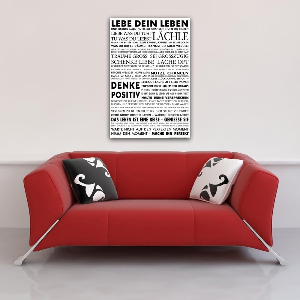 empireposter Motivational - Lebe Dein Leben Motivations Poster Plakat Druck - Grösse cm + 2 St Poste