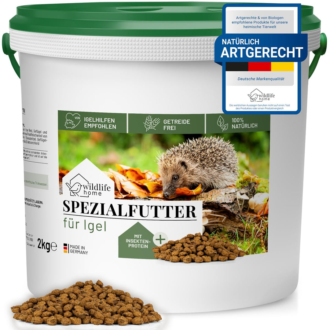 wildlife home Igelfutter VON IGELHILFEN EMPFOHLEN Getreidefrei 2kg - Artgerechtes Spezialfutter für