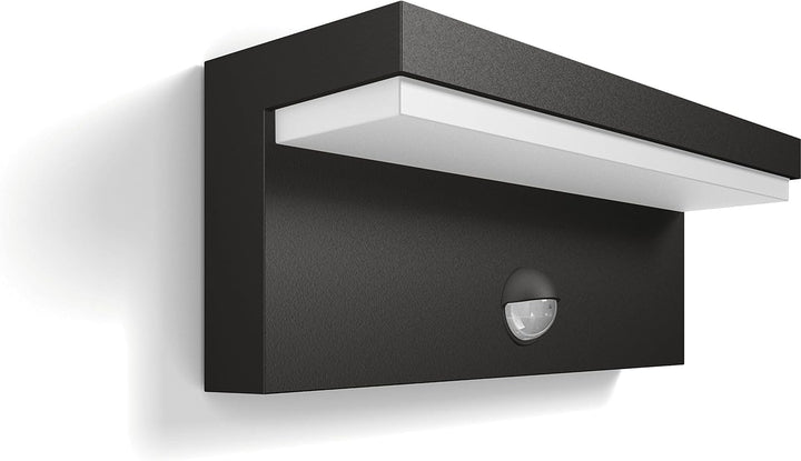 Philips myGarden Bustan LED Wandaussenleuchte, 9W, Anthrazit Anthrazit 4000 Kelvin Wandleuchte mit B