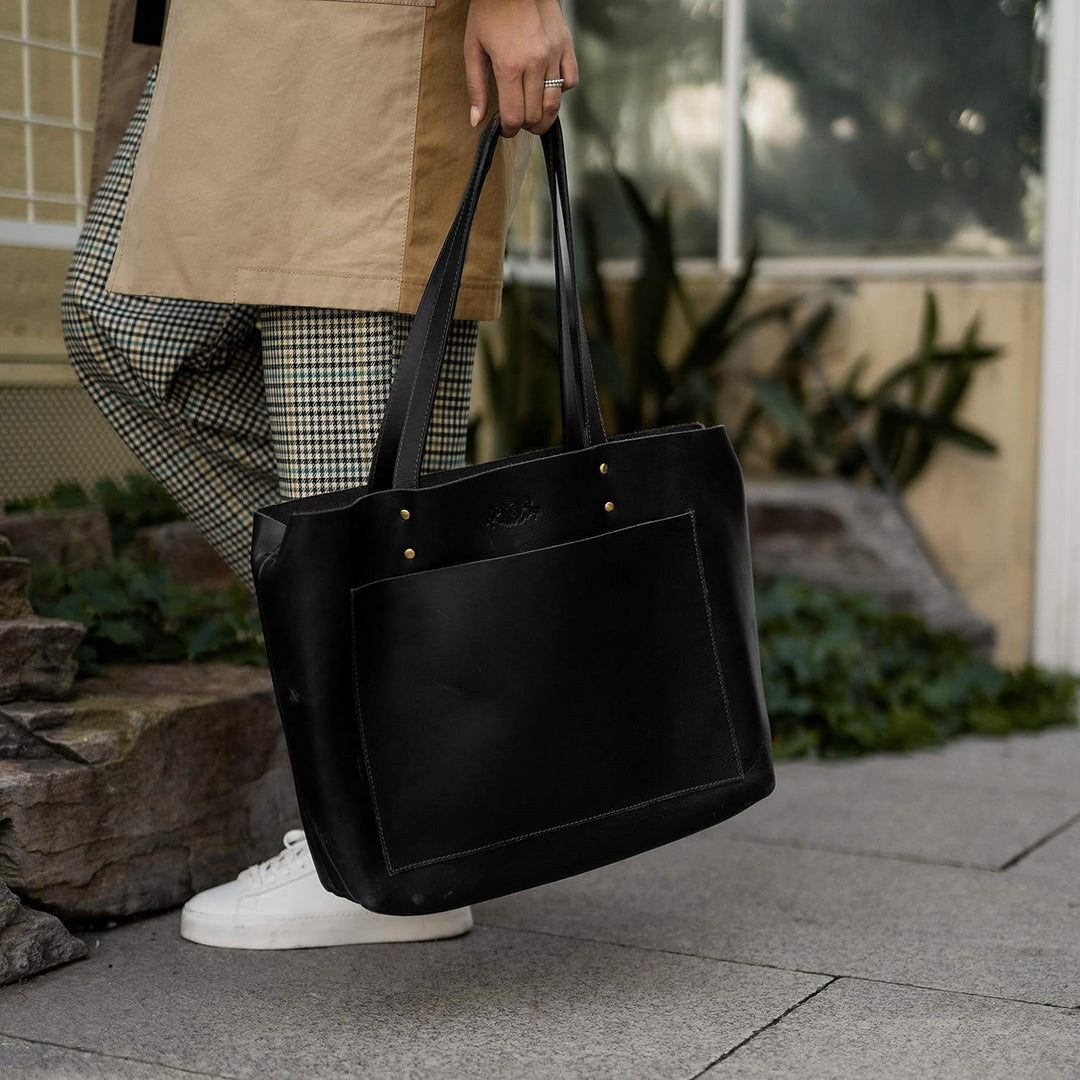 SID &amp; VAIN Shopper Bag PIPER aus Premium Leder I Schultertasche XL gross für Damen I Handtasche hand