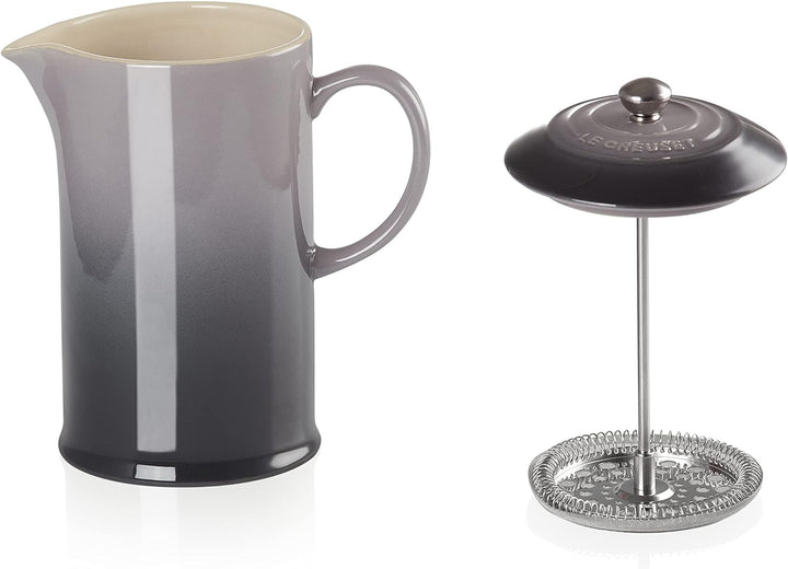 Le Creuset Kaffee-Bereiter/French Press mit Edelstahl-Presseinsatz, 800 ml, Steinzeug, Flint