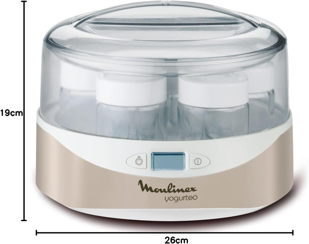 Moulinex YG231E32 Joghurtbereiter Yogurteo – programmierbar – inkl. 7 Joghurtgläser – LCD-Display –