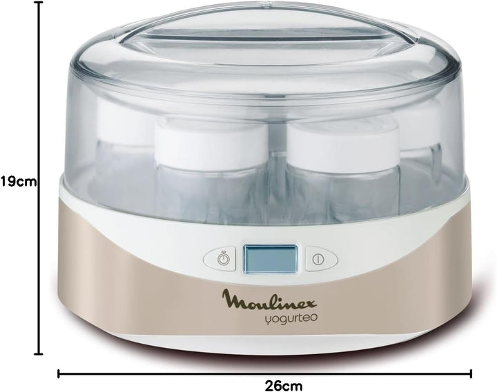 Moulinex YG231E32 Joghurtbereiter Yogurteo – programmierbar – inkl. 7 Joghurtgläser – LCD-Display –