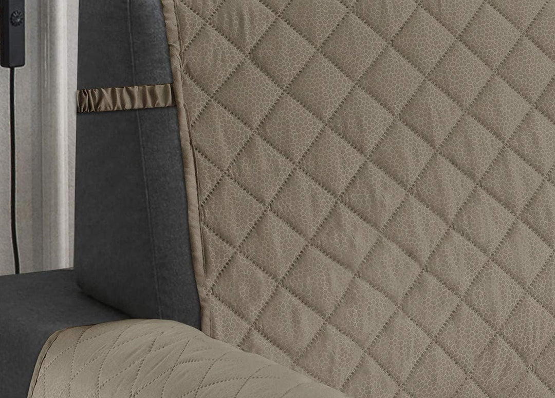 BIANCHERIAWEB Antirutsch-Sofabezug, wasserdicht, gesteppt, Python, Imperial, 2-Sitzer, Taupe Taupe 2