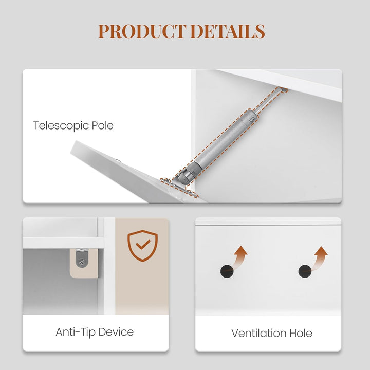 Schuhschrank Schmal mit 3 Klapptüren, Schuhkipper, Schmaler Schuhkommode mit 1 Dropdown Speicher, fü