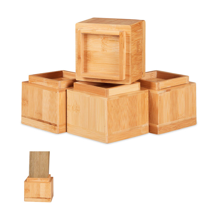 Relaxdays Möbelerhöher 4er Set, Erhöhung um 8,5 cm, für Tische, Stühle und andere Möbel, HxBxT 10x11