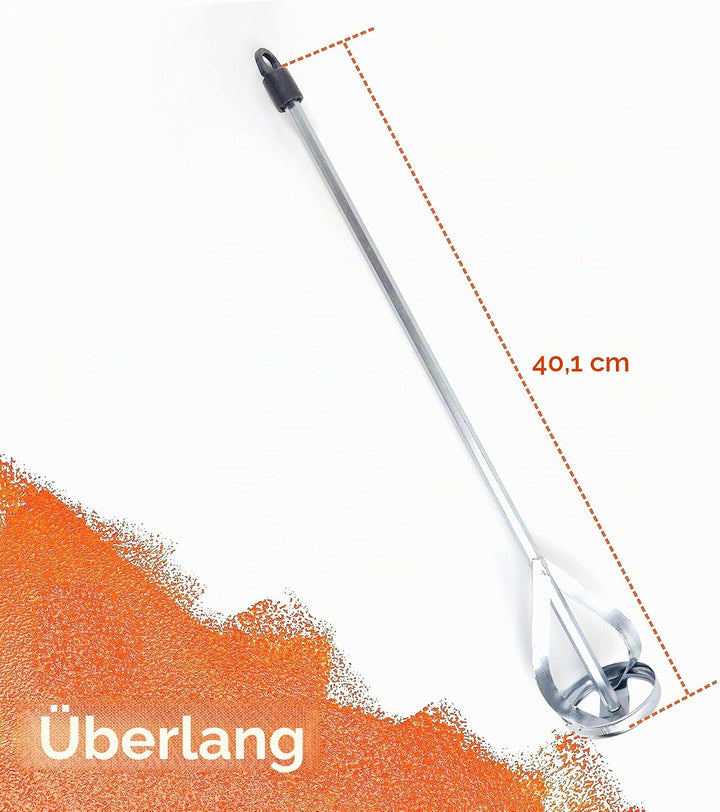 TILER 2er Set Mörtelrührer, Ø 57 x 400 mm，Rührkorb für Lacke, Mörtel und Putze- Verzinkter Stahl Rüh