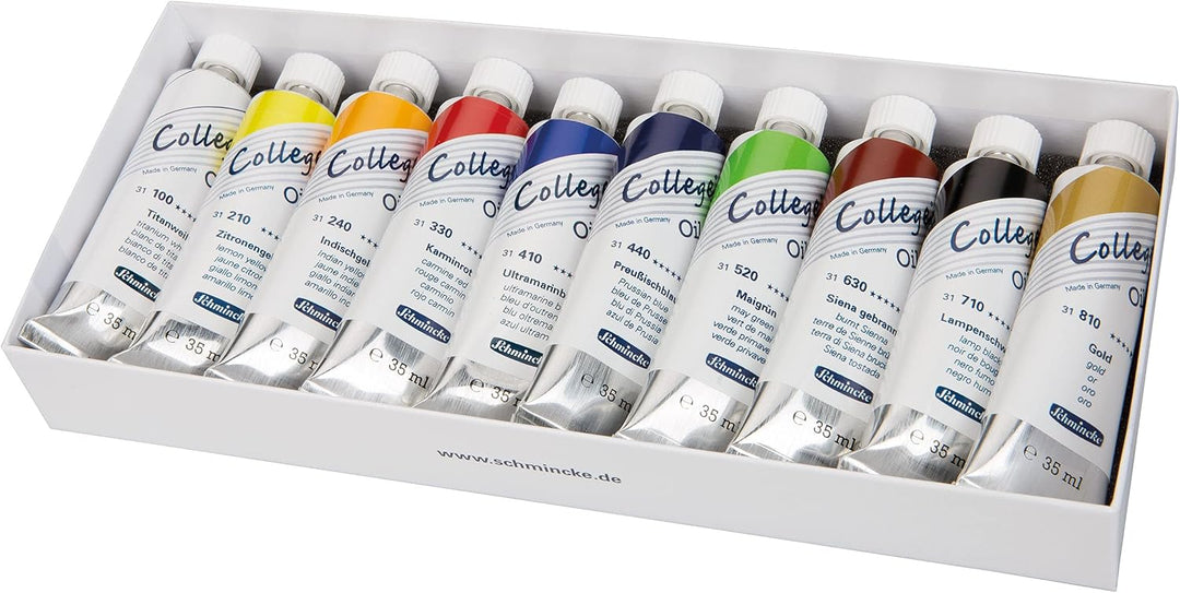 Schmincke - College Oil, Ölfarbenset 10 x 35 ml Aluminium-Tuben, 85 706 097, Künstler-Ölfarben in St