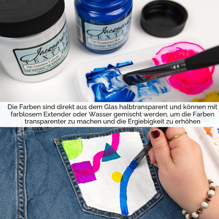 Jacquard Products Stoffmalfarbe, 64 ml, primäre und sekundäre Farben, Acryl, Mehrfarbig