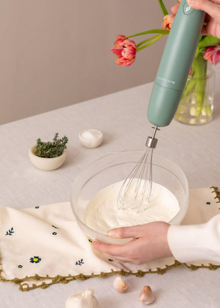 CREATE/FULLMIX RETRO/Stabmixer in Salbeigrün/Mixer und Pürierstab, 6 Geschwindigkeiten, 15000U, 500m