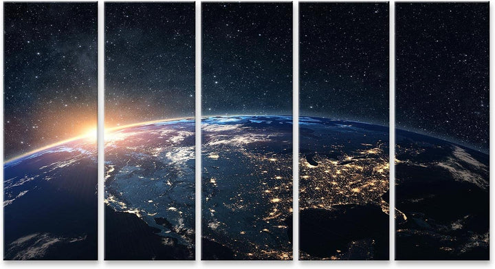 islandburner Bild auf Leinwand Planet Erde Raum Nacht Nasa Bilder Wandbilder Poster Leinwand 170x80c