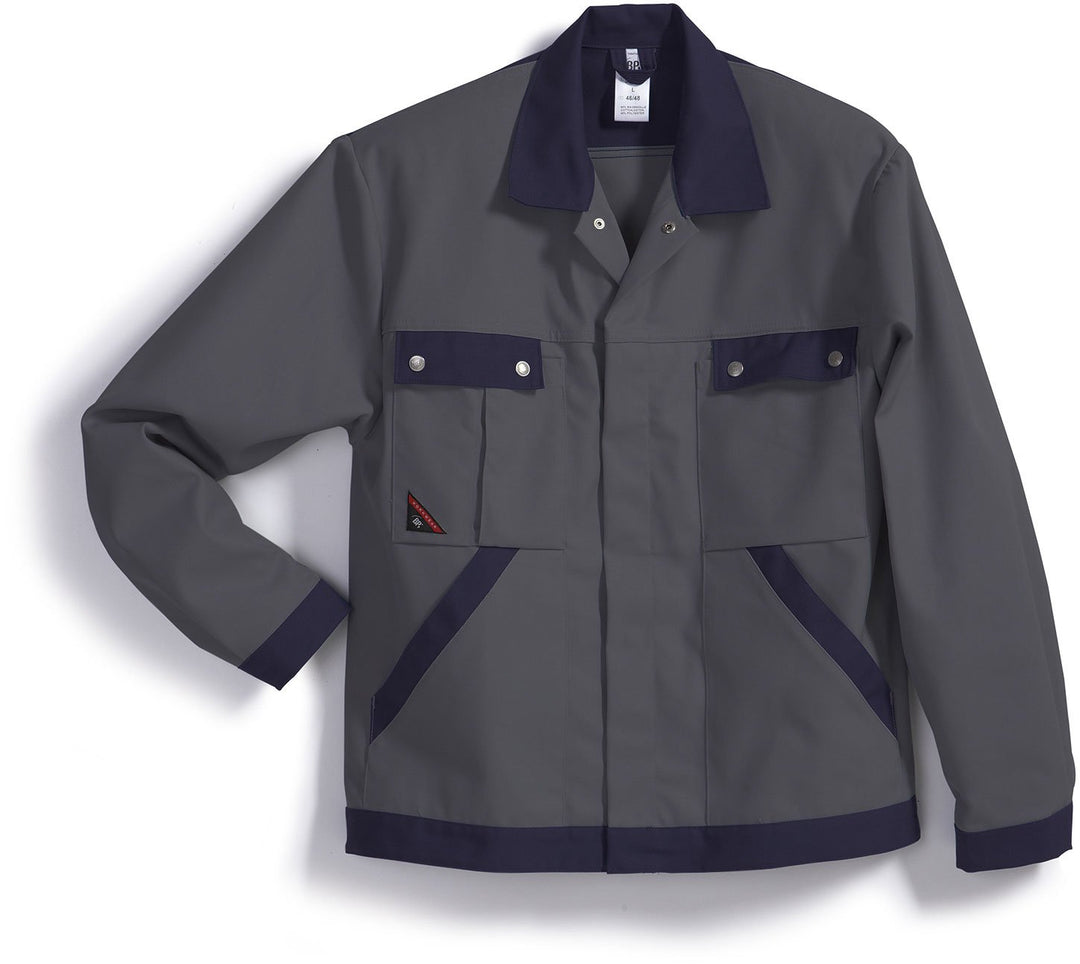 BP 1454-720-153-60/62 Arbeitsjacke, Verdecktes Druckknopfband und Taschen, 305,00 g/m² Verstärkte Ba