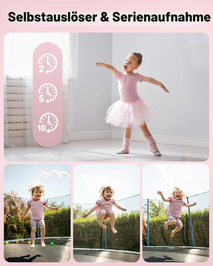 64GB Digitalkamera Kinder Fotokamera: 48MP Anti-Shake Kinderkamera Foto Vlogging Fotoapparat 16X Dig