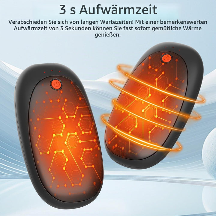 2er-Pack Handwärmer Wiederaufladbarer Magnetischer Taschenwärmer mit 6000mAh USB Elektrische Handwär