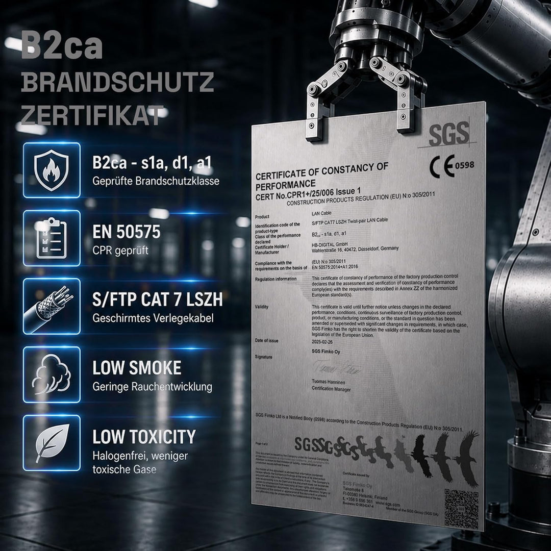 HB-DIGITAL 500m CAT 7 Netzwerkkabel LAN Kabel Verlegekabel 10 Gbit/s Ethernet PoE++ Installationskab