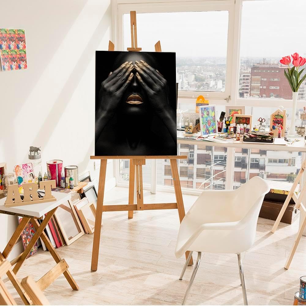 Artnapi Malen nach Zahlen Erwachsene mit Rahmen | DIY Handgemalt | Goldene Lippen | Kit für Anfänger