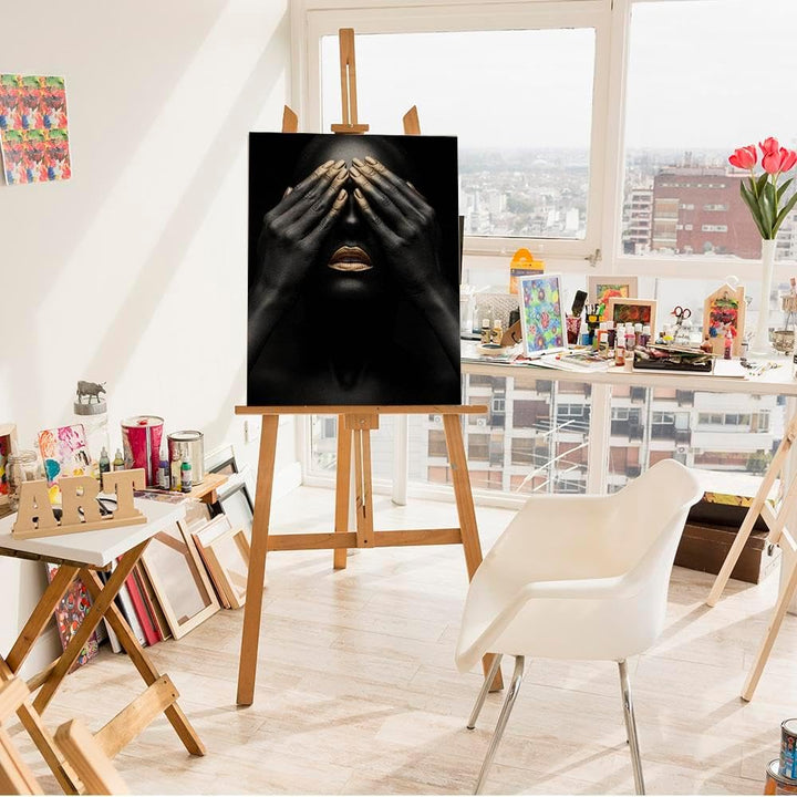 Artnapi Malen nach Zahlen Erwachsene mit Rahmen | DIY Handgemalt | Goldene Lippen | Kit für Anfänger