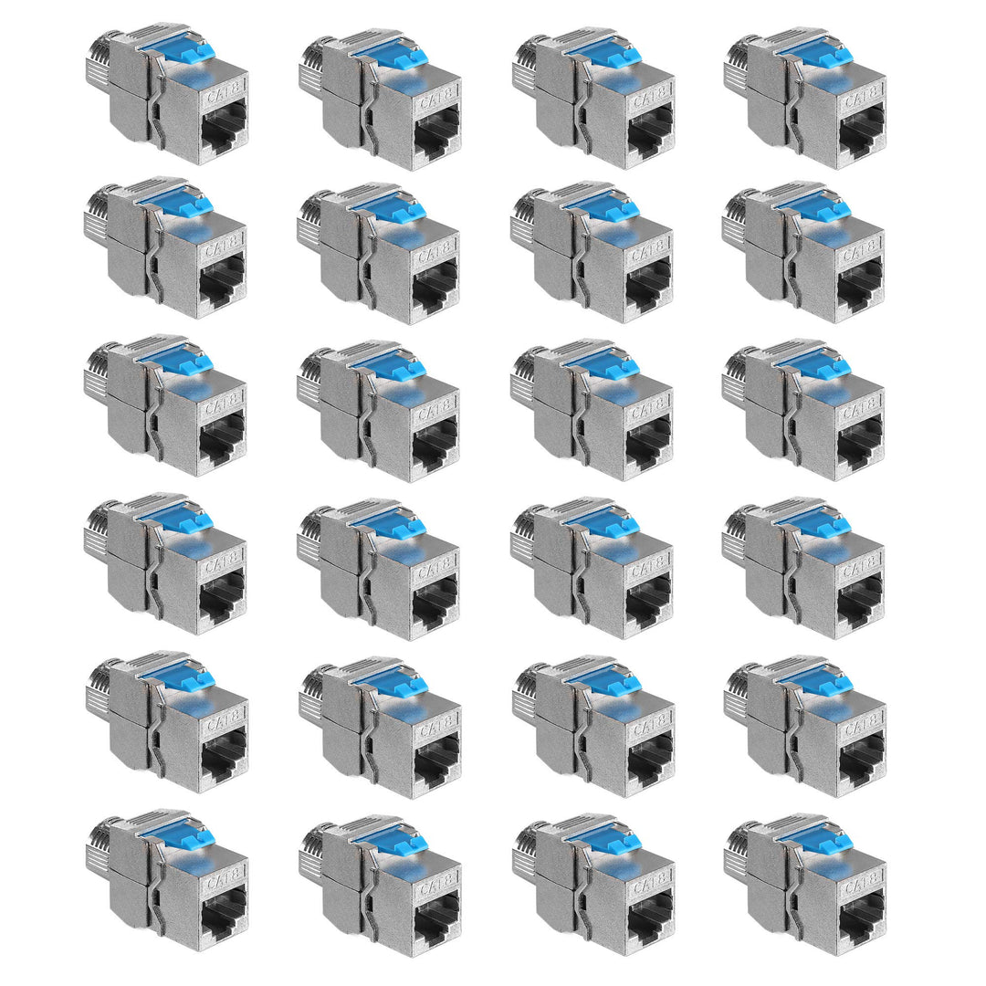 kwmobile 24x Keystone Modul für CAT 8 Kabel - 40 Gbit/s geschirmt Metall Gehäuse Schnappverschluss -