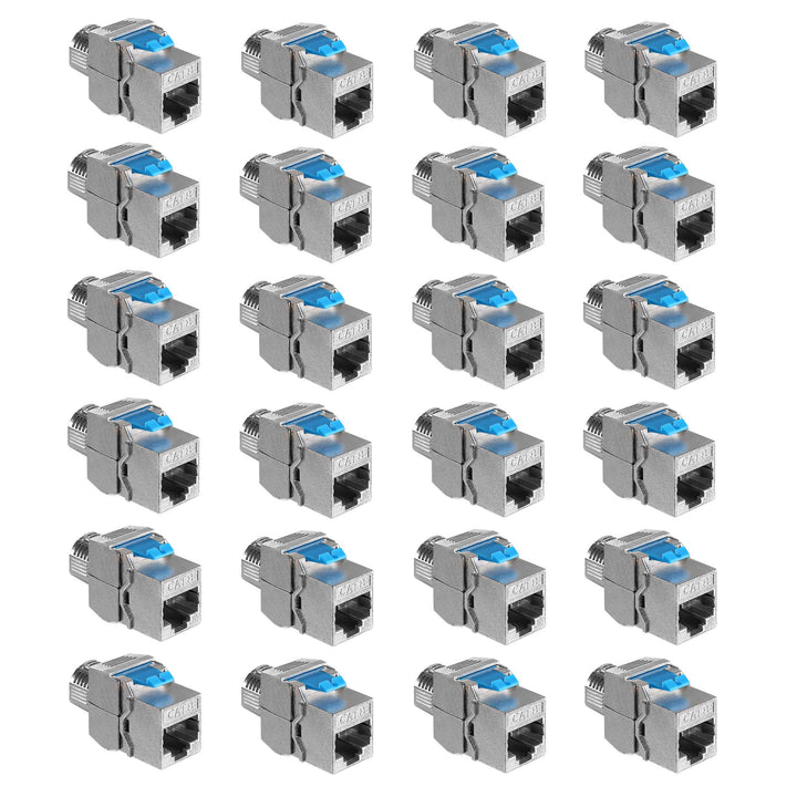 kwmobile 24x Keystone Modul für CAT 8 Kabel - 40 Gbit/s geschirmt Metall Gehäuse Schnappverschluss -