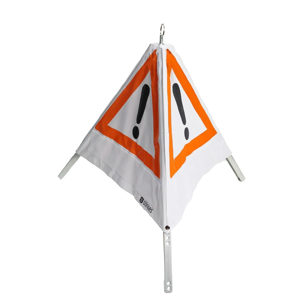 Dönges Klett-Faltsignal, 700 mm, Tagesleuchtfarbe schwarz/rot, ohne Klettschilder, Faltsignal Warnpy