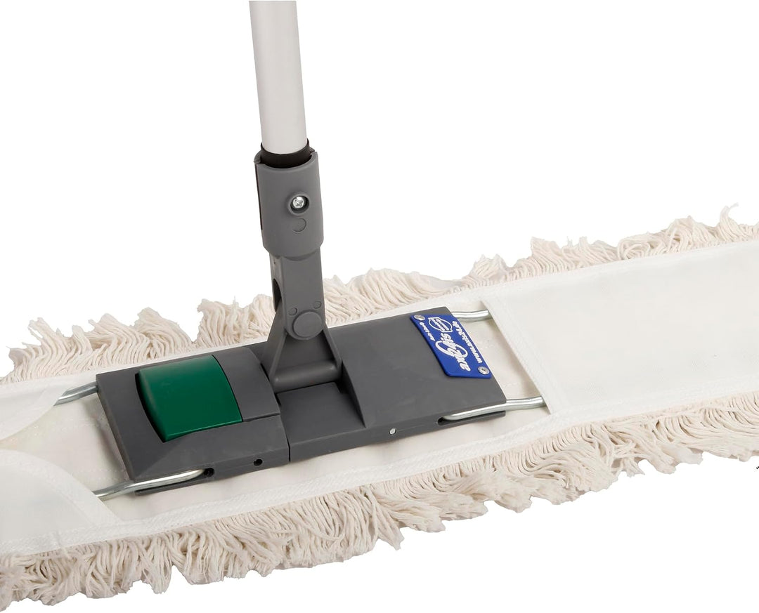 Profi Bodenwischer 80 cm, Wischmop Set mit Metallklapphalter | Effizientes Set mit Aluminium-Stiel u