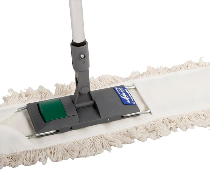 Wischmop 60 cm Profi-Set, Bodenwischer mit Metallhalter &amp; Stiel | Gewerbe-Set mit Baumwoll-Mop für 2