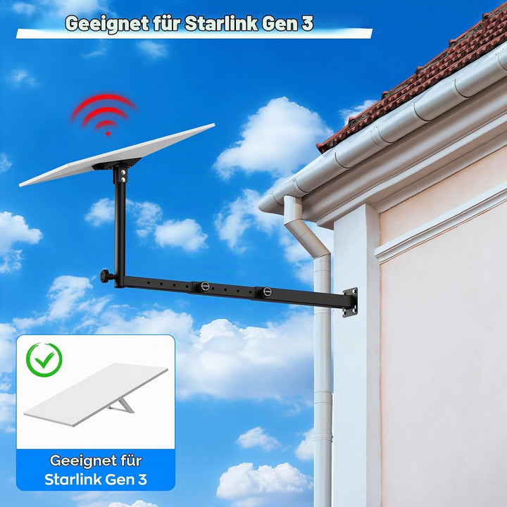 Verlängerungstyp Starlink Gen 3-Halterung mit Adapter, robuste Starlink-Langwandhalterung, verstellb