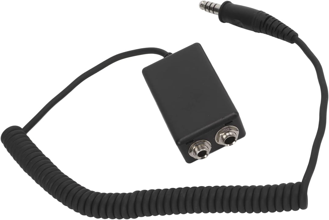 Aviation Headset Adapter, Helikopter Headset auf GA Adapter Universal Schwarz Durable für Avcomm für