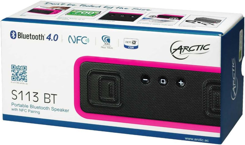 ARCTIC S113 BT - Tragbarer Bluetooth Lautsprecher mit NFC Pairing, Speaker mit Bluetooth 4.0, bis zu