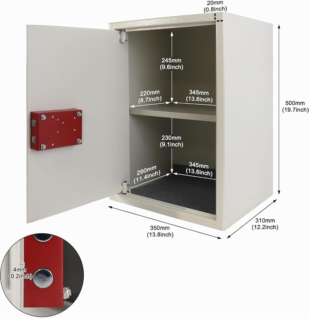 Safe Tresor für Zuhause Möbeltresor mit Doppelbartschloss Wandtresor Wandsafe Boden Schranktresor au