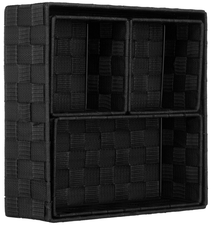 Brandsseller 4er Set Aufbewahrungsboxen - 28x28x10 cm, 26x13x9 cm, 13x13x9 cm (2x) – eckige Regalkör