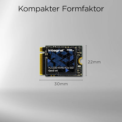 Integral 256GB NVMe M.2 2230 SSD PCIe Gen3 x4 - Read Speed bis zu 3000MB/s, Write Speed bis zu 1800M