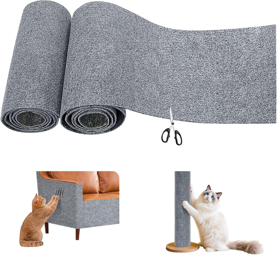 2 Stück Kratzmatte Selbstklebend, 200cmx40cm Kratzschutz Sofa Katze, Trimmbare Kratzschutz Wand, DIY