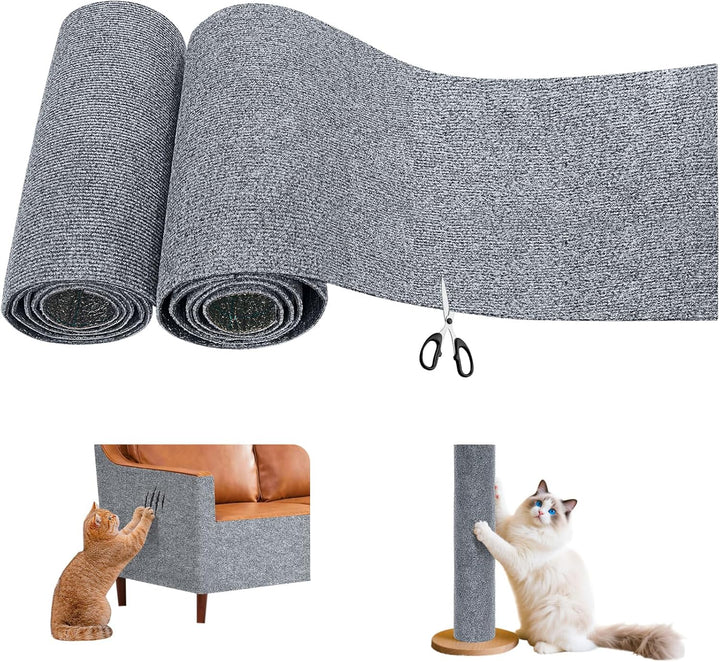 2 Stück Kratzmatte Selbstklebend, 200cmx40cm Kratzschutz Sofa Katze, Trimmbare Kratzschutz Wand, DIY