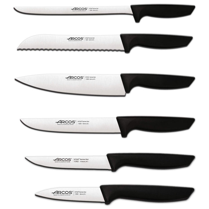 Arcos Professionelles Küchenmesser-Set | Professionelle Küchenmesser | 6 Stück | Edelstahlmesser mit