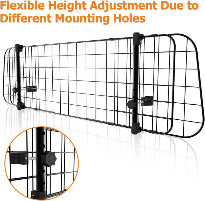Hundegitter Auto, Autoschutzgitter Verstellbare Breite, Kopfstützen-Hundegitter mit Sicherheitsgurt