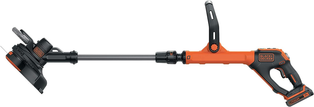 Black+Decker Akku-Rasentrimmer (18V 2,0Ah, 28 cm Schnittbreite, Powercommand Easy Feed, inkl. Akku u