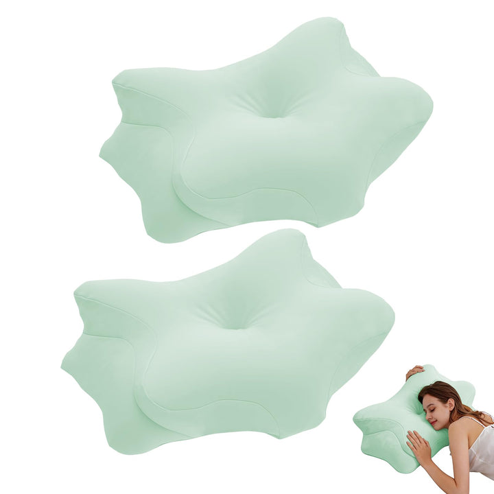 2 Stück Nackenkissen Bezug mit Reissverschluss – 80% Polyester /20% Elasthan | Atmungsaktiv und Haut