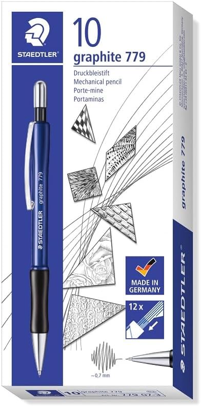 STAEDTLER STAEDTLER 779 07-3 Druckbleistift graphite gefüllt mit B-Minen, Minendurchmesser 0,7 mm, S