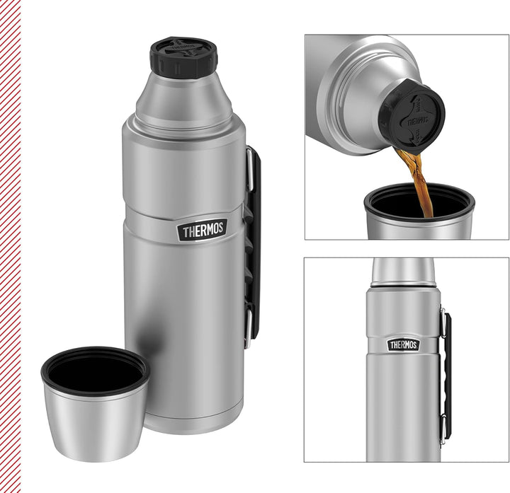 Thermos 4003.205.120 Isolierflasche Stainless King, 1,2 L, Edelstahl mattiert Edelstahl 1,2 l mit Gr