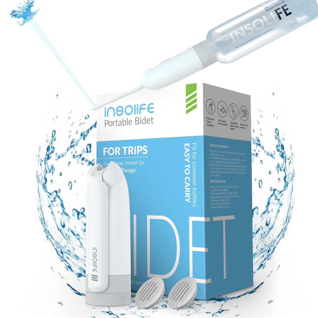 Insolife Tragbares Bidet der 3. Generation, Hochdruck-Reise-Bidet, elektrisch, für Männer und Frauen