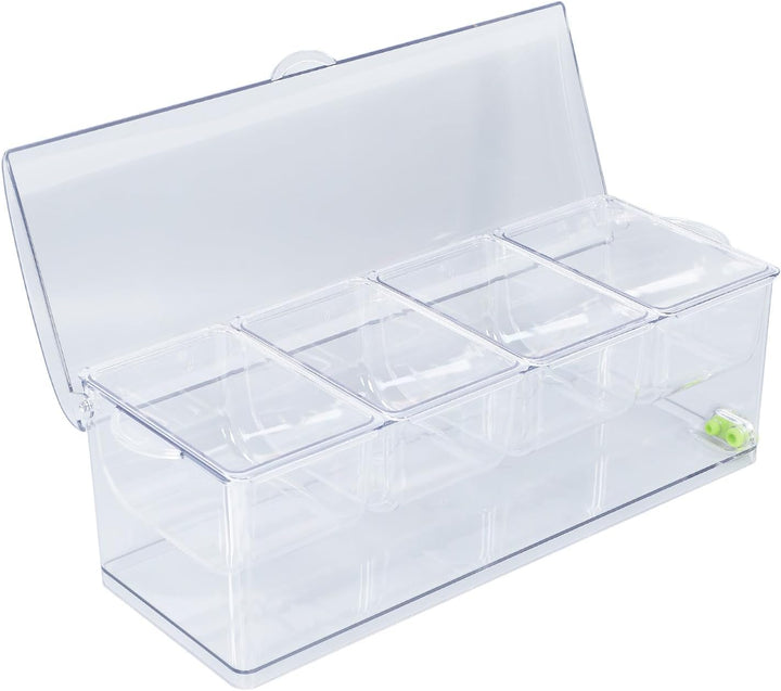 Eisgekühlter Gewürzbehälter, Transparenter Saucenbehälter, Serviertablett aus Kunststoff, Aufbewahru