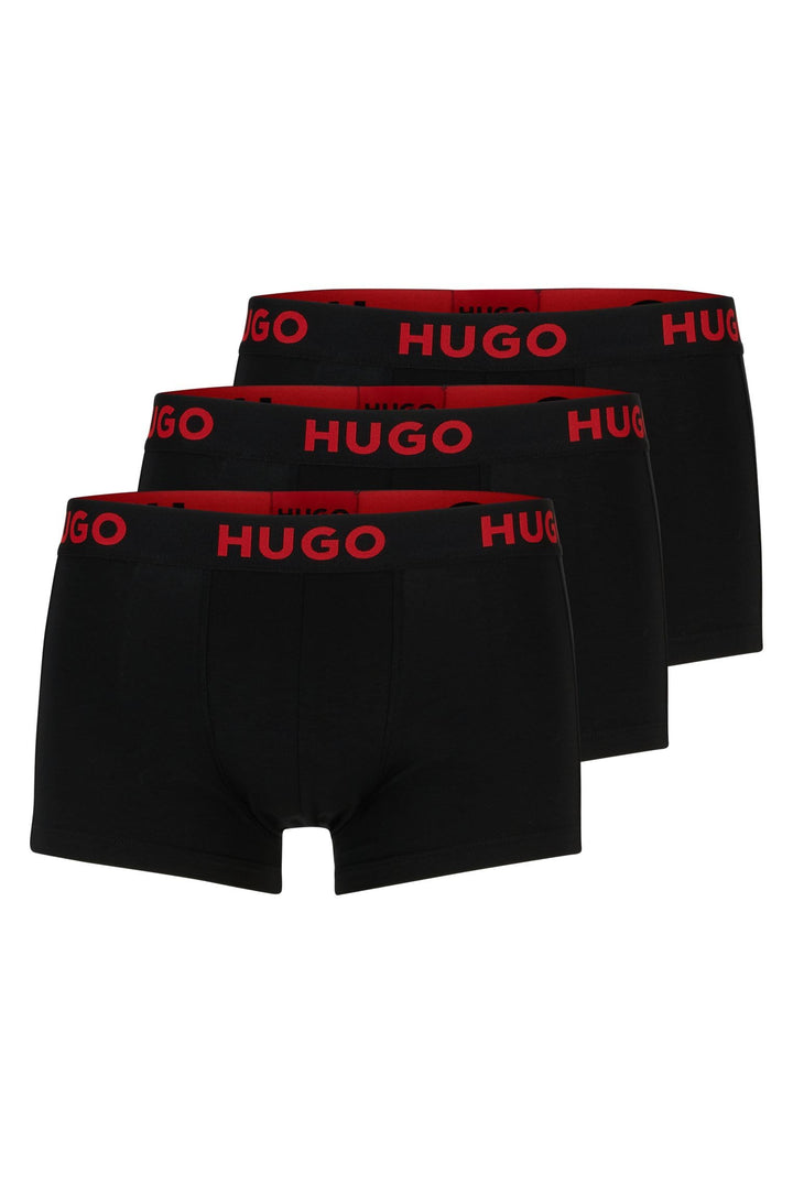 HUGO Herren Trunk Triplet Nebula Dreier-Pack enganliegende Boxershorts aus Stretch-Jersey mit Logos