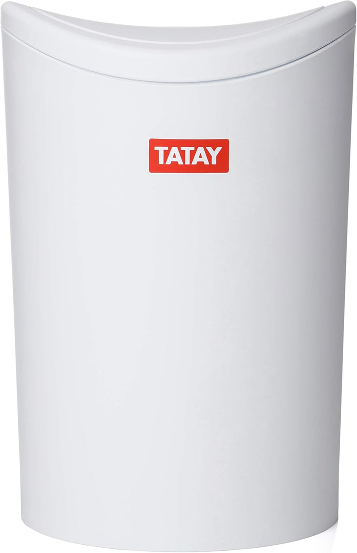 TATAY Mülleimer Bad, 6L Kapazität, Polypropylen, BPA frei, weiss. Massnahmen 19 x 19 x 28 cm Weiss 6