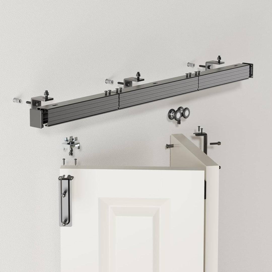 92cm/3FT Bifold Schiebetürbeschlag Box Rail Kastenschiene Schiebetüren Schiebetürsystem Komplettset