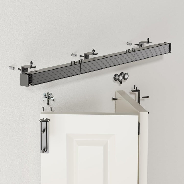92cm/3FT Bifold Schiebetürbeschlag Box Rail Kastenschiene Schiebetüren Schiebetürsystem Komplettset